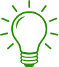 Icône ampoule verte — innovation RSE et ateliers sur-mesure