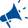 Icône mégaphone bleu — ambassadeurs RSE et communication interne