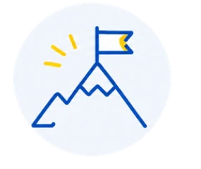 Icône montagne avec drapeau - créer des déclics durables